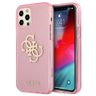 Guess GUHCP12LPCUGL4GPI iPhone 12 ProMax 6,7" różowy/pink hard case Glitter 4G Big Logo na NearMe.pl