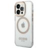 Guess GUHMP14LHTRMD iPhone 14 Pro 6,1" złoty/gold hard case Metal Outline Magsafe na NearMe.pl