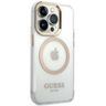 Guess GUHMP14XHTRMD iPhone 14 Pro Max6,7" złoty/gold hard case Metal Outline Magsafe na NearMe.pl
