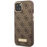 Guess GUHMP14SU4GPRW iPhone 14 / 15 / 13 6.1" brązowy/brown hard case 4G Logo Plate MagSafe na NearMe.pl