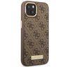 Guess GUHMP14MU4GPRW iPhone 14 Plus / 15 Plus 6.7" brązowy/brown hard case 4G Logo Plate MagSafe na NearMe.pl