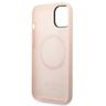 Guess GUHMP14SSBPLP iPhone 14 / 15 / 136.1" różowy/pink hard case Silicone Logo Plate MagSafe na NearMe.pl
