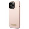 Guess GUHMP14LSBPLP iPhone 14 Pro6,1" różowy/pink hard case Silicone Logo Plate MagSafe na NearMe.pl