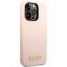 Guess GUHMP14LSBPLP iPhone 14 Pro6,1" różowy/pink hard case Silicone Logo Plate MagSafe na NearMe.pl