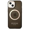 Guess GUHMP14MHTCMK iPhone 14 Plus / 15 Plus 6.7" czarny/black hard case Gold Outline Translucent MagSafe na NearMe.pl