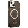 Guess GUHMP14MHTCMK iPhone 14 Plus / 15 Plus 6.7" czarny/black hard case Gold Outline Translucent MagSafe na NearMe.pl