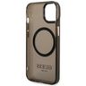 Guess GUHMP14MHTCMK iPhone 14 Plus / 15 Plus 6.7" czarny/black hard case Gold Outline Translucent MagSafe na NearMe.pl