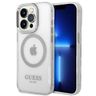 Guess GUHMP14LHTRMS iPhone 14 Pro 6,1" srebrny/silver hard case Metal Outline Magsafe na NearMe.pl