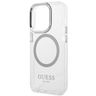 Guess GUHMP14LHTRMS iPhone 14 Pro 6,1" srebrny/silver hard case Metal Outline Magsafe na NearMe.pl