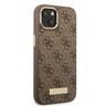 Guess GUHMP13MU4GPRW iPhone 13 / 14 / 156.1" brązowy/brown hard case 4G Logo Plate MagSafe na NearMe.pl