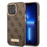 Guess GUHMP13LU4GPRW iPhone 13 Pro /13 6,1" brązowy/brown hard case 4G Logo Plate MagSafe na NearMe.pl