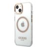 Guess GUHMP13MHTRMD iPhone 13 / 14 / 15 6.1" złoty/gold hard case Metal Outline Magsafe na NearMe.pl