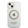 Guess GUHMP13MHTRMD iPhone 13 / 14 / 15 6.1" złoty/gold hard case Metal Outline Magsafe na NearMe.pl
