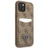 Guess GUHCP13MP4TPW iPhone 13 / 14 / 15 6.1" brązowy/brown hardcase 4G Triangle Logo Cardslot na NearMe.pl