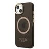 Guess GUHMP13MHTCMK iPhone 13 / 14 / 15 6.1" czarny/black hard case Gold Outline Translucent MagSafe na NearMe.pl