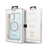 Guess GUHMP13MHTCMB iPhone 13 / 14 / 15 6.1" niebieski/blue hard case Gold Outline Translucent MagSafe na NearMe.pl