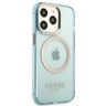 Guess GUHMP13XHTCMB iPhone 13 Pro Max6,7" niebieski/blue hard case Gold Outline Translucent MagSafe na NearMe.pl
