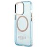 Guess GUHMP13XHTCMB iPhone 13 Pro Max6,7" niebieski/blue hard case Gold Outline Translucent MagSafe na NearMe.pl