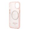 Guess GUHMP13MHTCMP iPhone 13 / 14 / 15 6.1" różowy/pink hard case Gold Outline Translucent MagSafe na NearMe.pl