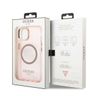 Guess GUHMP13MHTCMP iPhone 13 / 14 / 15 6.1" różowy/pink hard case Gold Outline Translucent MagSafe na NearMe.pl