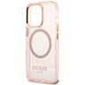 Guess GUHMP13LHTCMP iPhone 13 Pro / 13 6,1" różowy/pink hard case Gold Outline Translucent MagSafe na NearMe.pl