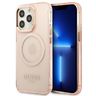 Guess GUHMP13XHTCMP iPhone 13 Pro Max 6,7" różowy/pink hard case Gold Outline Translucent MagSafe na NearMe.pl