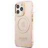 Guess GUHMP13XHTCMP iPhone 13 Pro Max 6,7" różowy/pink hard case Gold Outline Translucent MagSafe na NearMe.pl