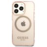 Guess GUHMP13XHTCMP iPhone 13 Pro Max 6,7" różowy/pink hard case Gold Outline Translucent MagSafe na NearMe.pl