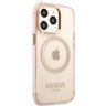 Guess GUHMP13XHTCMP iPhone 13 Pro Max 6,7" różowy/pink hard case Gold Outline Translucent MagSafe na NearMe.pl