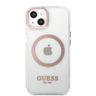 Guess GUHMP13MHTRMP iPhone 13 / 14 / 15 6.1" różowy/pink hard case Metal Outline Magsafe na NearMe.pl