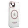 Guess GUHMP13MHTRMP iPhone 13 / 14 / 15 6.1" różowy/pink hard case Metal Outline Magsafe na NearMe.pl