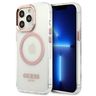 Guess GUHMP13LHTRMP iPhone 13 Pro / 13 6,1" różowy/pink hard case Metal Outline Magsafe na NearMe.pl
