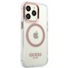 Guess GUHMP13LHTRMP iPhone 13 Pro / 13 6,1" różowy/pink hard case Metal Outline Magsafe na NearMe.pl