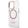 Guess GUHMP13LHTRMP iPhone 13 Pro / 13 6,1" różowy/pink hard case Metal Outline Magsafe na NearMe.pl