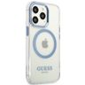 Guess GUHMP13LHTRMB iPhone 13 Pro / 13 6,1" niebieski/blue hard case Metal Outline Magsafe na NearMe.pl