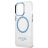 Guess GUHMP13LHTRMB iPhone 13 Pro / 13 6,1" niebieski/blue hard case Metal Outline Magsafe na NearMe.pl