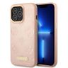 Guess GUHMP13LSAPSTP iPhone 13 Pro / 13 6,1" różowy/pink hardcase Peony Logo Plate MagSafe na NearMe.pl