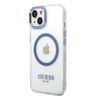 Guess GUHMP14MHTRMB iPhone 14 Plus / 15 Plus 6.7" niebieski/blue hard case Metal Outline Magsafe na NearMe.pl