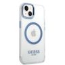 Guess GUHMP14MHTRMB iPhone 14 Plus / 15 Plus 6.7" niebieski/blue hard case Metal Outline Magsafe na NearMe.pl
