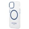 Guess GUHMP14MHTRMB iPhone 14 Plus / 15 Plus 6.7" niebieski/blue hard case Metal Outline Magsafe na NearMe.pl