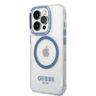 Guess GUHMP14LHTRMB iPhone 14 Pro 6,1" niebieski/blue hard case Metal Outline Magsafe na NearMe.pl