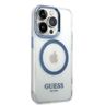 Guess GUHMP14LHTRMB iPhone 14 Pro 6,1" niebieski/blue hard case Metal Outline Magsafe na NearMe.pl