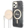 Zestaw Guess GUBPP12MH4EACSK Case+ Charger iPhone 12/12 Pro czarny/black hard case 4G Print MagSafe na NearMe.pl