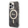 Zestaw Guess GUBPP13LH4EACSK Case+ Charger iPhone 13 Pro czarny/black hard case 4G Print MagSafe na NearMe.pl