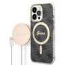 Zestaw Guess GUBPP13XH4EACSK Case+ Charger iPhone 13 Pro Max czarny/black hard case 4G Print MagSafe na NearMe.pl