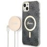 Zestaw Guess GUBPP14MH4EACSK Case+ Charger iPhone 14 Plus / 15 Plus 6.7" czarny/black hard case 4G Print MagSafe na NearMe.pl