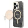 Zestaw Guess GUBPP14LH4EACSK Case+ Charger iPhone 14 Pro 6,1" czarny/black hard case 4G Print MagSafe na NearMe.pl
