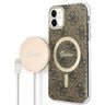 Zestaw Guess GUBPN61H4EACSW Case+Charger iPhone 11 6,1" brązowy/brown hard case 4G Print MagSafe na NearMe.pl