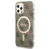 Zestaw Guess GUBPP12MH4EACSW Case+ Charger iPhone 12/12 Pro brązowy/brown hard case 4G Print MagSafe na NearMe.pl