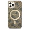 Zestaw Guess GUBPP12MH4EACSW Case+ Charger iPhone 12/12 Pro brązowy/brown hard case 4G Print MagSafe na NearMe.pl